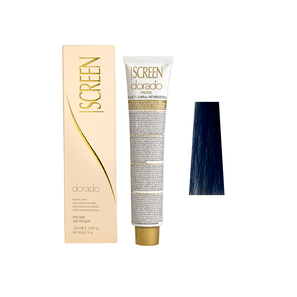 Крем-фарба для волосся перманентна з 24-каратним золотом SCREEN Dorado 0.18 Blue Sapphire, 100 ml - 1